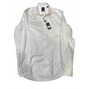 NEW SERICA ELITE men's trim dress shirt in white